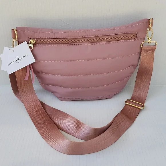 NWT PRETTY SIMPLE JOLIE PINK PUFFER BAG - Picture 11 of 12
